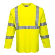 Tricou cu maneca lunga ignifug, reflectorizant Hi-Vis, antistatic [FR96] Galben