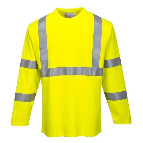 Tricou cu maneca lunga ignifug, reflectorizant Hi-Vis, antistatic [FR96] Galben