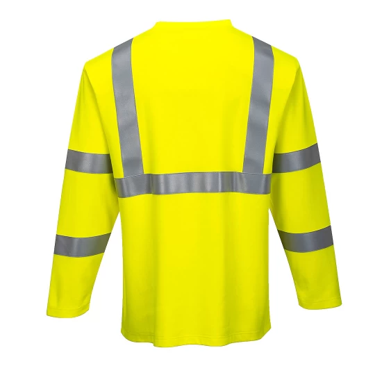 Tricou cu maneca lunga ignifug, reflectorizant Hi-Vis, antistatic [FR96] Galben