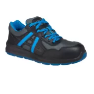 Pantofi de protectie sport, bombeu compozit si lamela, S1P Mersey, Negru-albastru