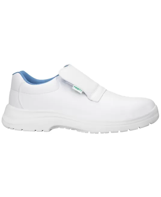 Pantofi albi industria alimentara, S2 rezistenti la umezeala, bombeu metalic