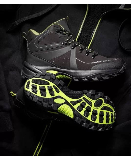 Bocanci pentru lucru sau drumetii, rezistenti la umezeala Verde cu negru