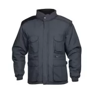 Jacheta vatuita neagra din tercot cu maneci detasabile Jacheta vatuita neagra din tercot cu maneci detasabile