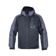 Jacheta de iarna impermeabila, cu gluga detasabila, negru-gri