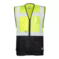 Vesta reflectorizanta cu plasa mesh respirabila, galben/negru Vesta reflectorizanta cu plasa mesh respirabila, galben/negru