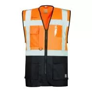 Vesta reflectorizanta cu plasa mesh respirabila, portocaliu/negru Vesta reflectorizanta cu plasa mesh respirabila, portocaliu/negru