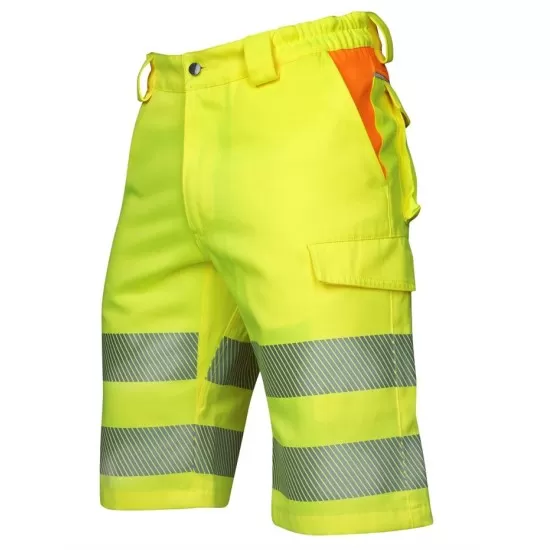 Pantaloni scurti HiVis tercot 290 g/mp, galben cu portocaliu Pantaloni scurti HiVis tercot 290 g/mp, galben cu portocaliu