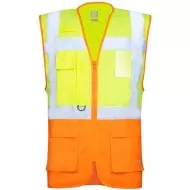 Vesta reflectorizanta cu plasa mesh respirabila, galben/portocaliu
