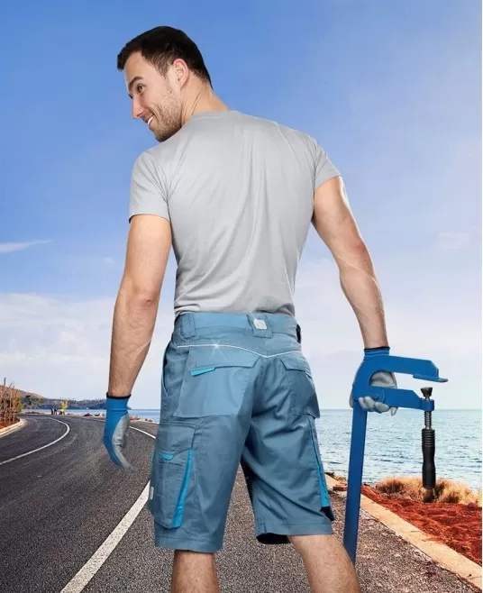 Pantaloni scurti de lucru, calitate excelenta, tercot 200g/m2, Summer, Gri-deschis Pantaloni scurti de lucru, calitate excelenta, tercot 200g/m2, Summer, Gri-deschis