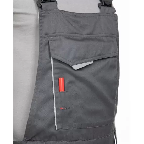 Salopeta de vara cu pieptar, calitate excelenta, tercot 200g/m2, Summer, Gri-inchis