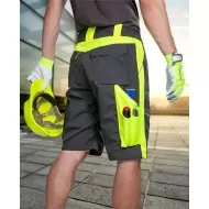 Pantaloni scurti premium  HiVis, tercot kanvas 270 g/mp, Negru si galben