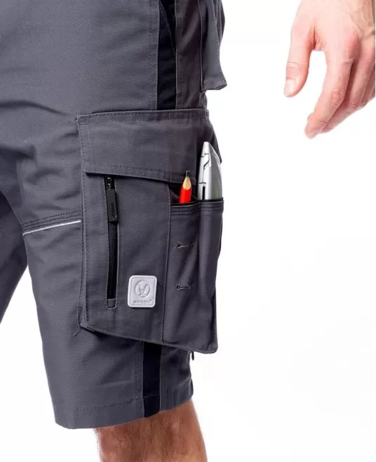 Pantaloni scurti stretch, Urban Plus, tercot, 270g/mp, gri inchis Pantaloni scurti stretch, Urban Plus, tercot, 270g/mp, gri inchis