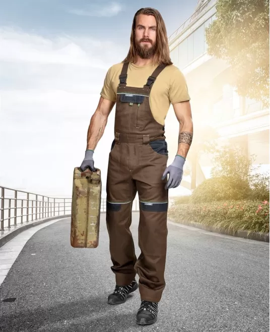 Salopeta de lucru Cool Trend, bumbac, 260g/m2 maro