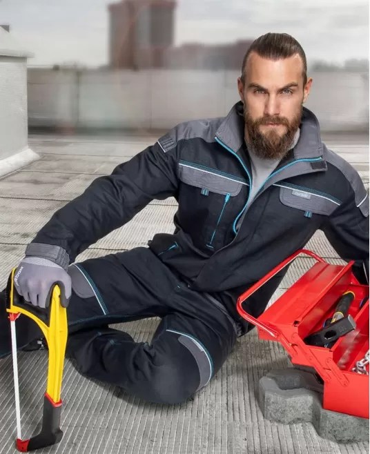 Jacheta de lucru Cool Trend bumbac 260g/m2, negru-gri