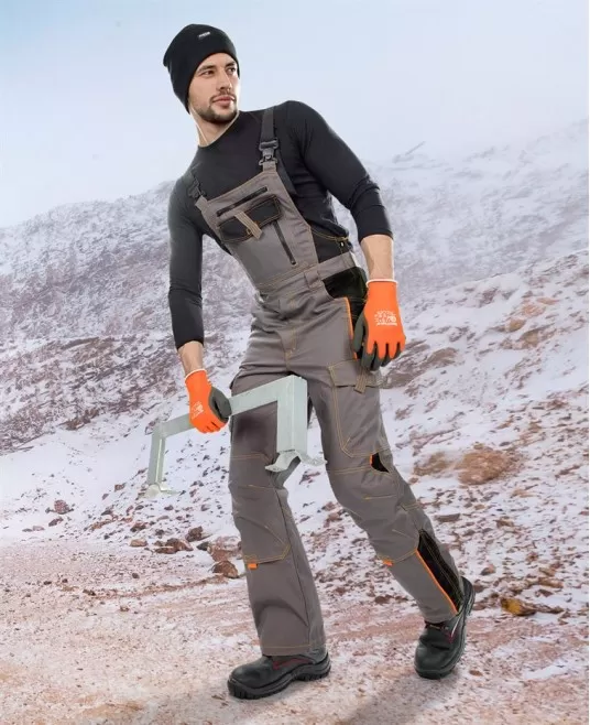 Salopeta  cu pieptar captusita de iarna Vision, tercot 260g/mp, Gri