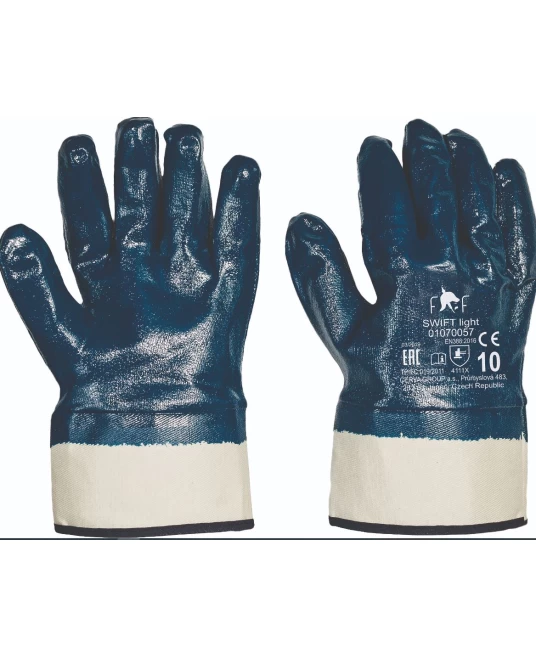 HS-04-008 Manusi imersate in nitril Swift ECO, albastru