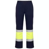 Pantaloni HiVis cu dungi reflectorizante, Daily Bleumarin/galben Pantaloni HiVis cu dungi reflectorizante, Daily Bleumarin/galben
