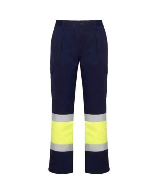 Pantaloni HiVis cu dungi reflectorizante, Daily Bleumarin/galben Pantaloni HiVis cu dungi reflectorizante, Daily Bleumarin/galben