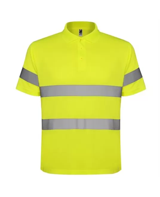 Tricou polo HiVis reflectorizant, poliester, Galben