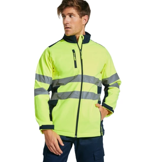 Jacheta softshell HiVis,Galben gri inchis Jacheta softshell HiVis,Galben gri inchis