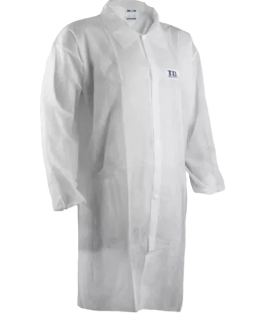 Halat de unica folosinta, polipropilena SPP 30g/m2, fara buzunare, alb