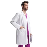 Halat alb pentru barbati, tercot 195g/m2