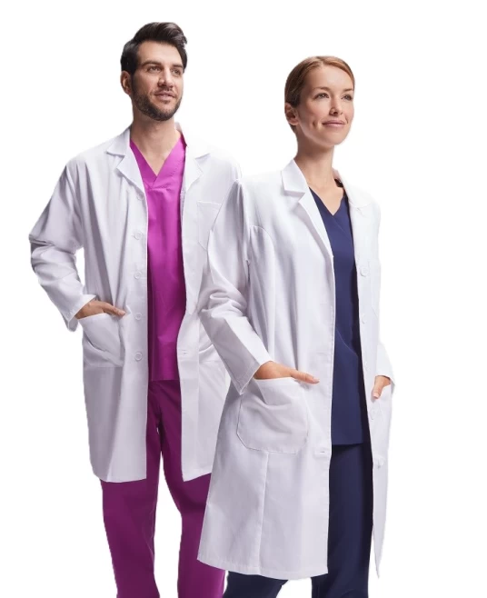 Halat alb pentru barbati, tercot 195g/m2 Halat alb pentru barbati, tercot 195g/m2