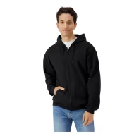 Hanorac cu gluga si fermoar Gildan, 285g/m2, negru