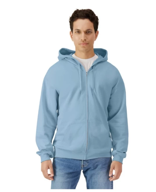 Hanorac cu gluga si fermoar Gildan, 285g/m2, albastru Hanorac cu gluga si fermoar Gildan, 285g/m2, albastru