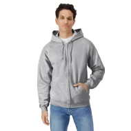 Hanorac cu gluga si fermoar Gildan, 285g/m2, gri deschis