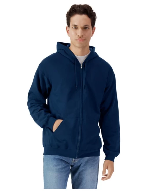 Hanorac cu gluga si fermoar Gildan, 285g/m2, bleumarin Hanorac cu gluga si fermoar Gildan, 285g/m2, bleumarin