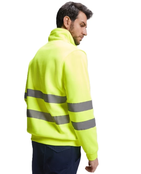 Hanorac fleece HiVis cu fermoar scurt, 280 g/mp, Galben Hanorac fleece HiVis cu fermoar scurt, 280 g/mp, Galben
