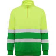 Hanorac fleece HiVis cu fermoar scurt, 280 g/mp, Galben-Verde Hanorac fleece HiVis cu fermoar scurt, 280 g/mp, Galben-Verde