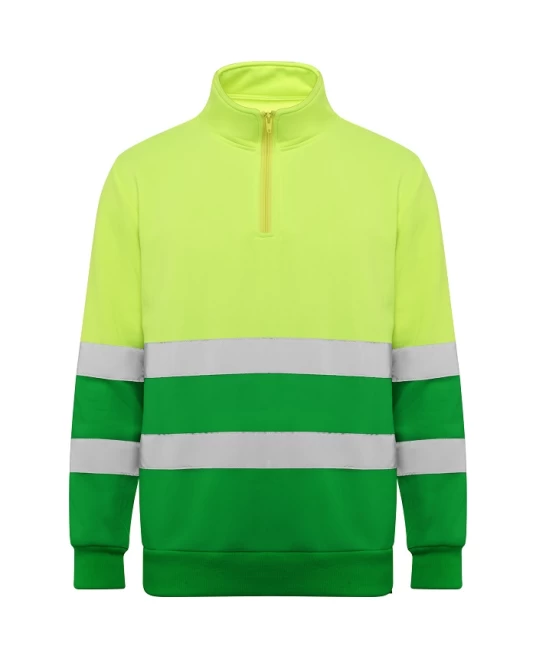 Hanorac fleece HiVis cu fermoar scurt, 280 g/mp, Galben-Verde Hanorac fleece HiVis cu fermoar scurt, 280 g/mp, Galben-Verde