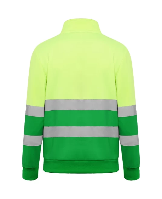 Hanorac fleece HiVis cu fermoar scurt, 280 g/mp, Galben-Verde Hanorac fleece HiVis cu fermoar scurt, 280 g/mp, Galben-Verde