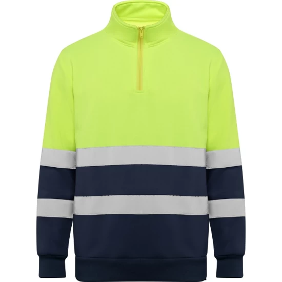 Hanorac Hi-Vis cu fermoar scurt, 280 g/mp, Galben-Bleumarin Hanorac Hi-Vis cu fermoar scurt, 280 g/mp, Galben-Bleumarin