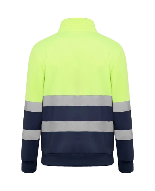 Hanorac fleece HiVis cu fermoar scurt, 280 g/mp, Galben-Bleumarin Hanorac fleece HiVis cu fermoar scurt, 280 g/mp, Galben-Bleumarin