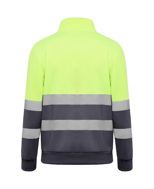 Hanorac fleece HiVis cu fermoar scurt, 280 g/mp,Galben-Gri Hanorac fleece HiVis cu fermoar scurt, 280 g/mp,Galben-Gri