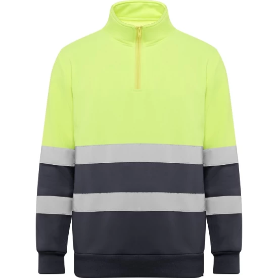 Hanorac Hi-Vis cu fermoar scurt, 280 g/mp, Galben-Gri Hanorac Hi-Vis cu fermoar scurt, 280 g/mp, Galben-Gri