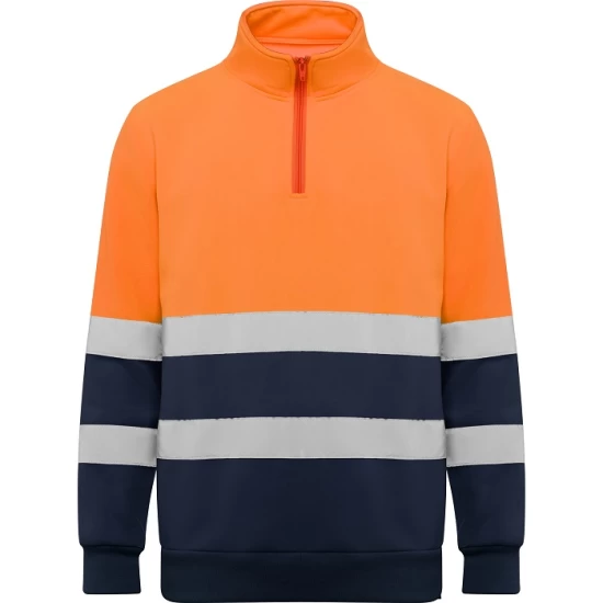 Hanorac Hi-Vis cu fermoar scurt, 280 g/mp, Portocaliu-Bleumarin Hanorac Hi-Vis cu fermoar scurt, 280 g/mp, Portocaliu-Bleumarin