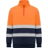 Hanorac fleece HiVis cu fermoar scurt, 280 g/mp, Portocaliu-Bleumarin