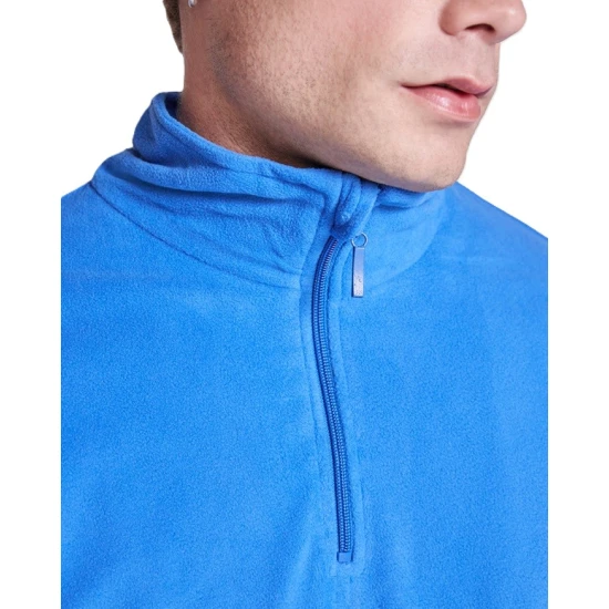 Fleece unisex cu fermoar scurt, 155 g/m2, albastru royal