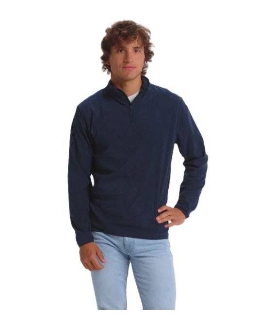 Fleece unisex cu fermoar scurt, 155 g/m2, bleumarin