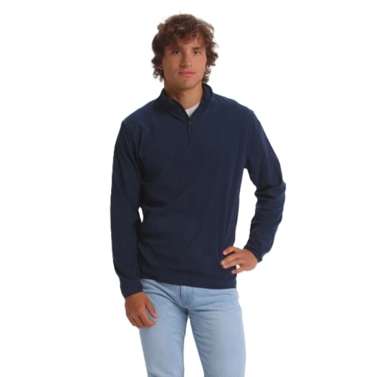 Fleece unisex cu fermoar scurt, 155 g/m2, bleumarin