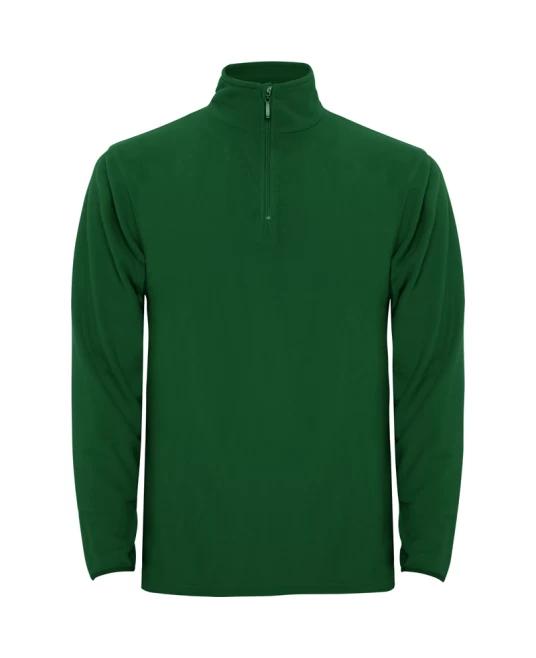 Fleece unisex cu fermoar scurt, 155 g/m2, verde sticla Fleece unisex cu fermoar scurt, 155 g/m2, verde sticla
