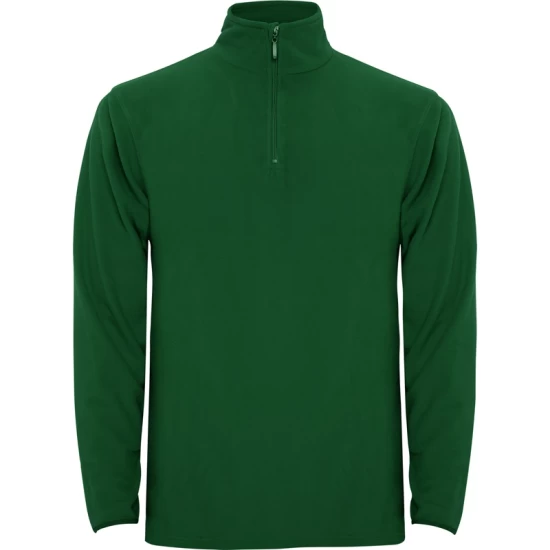 Fleece unisex cu fermoar scurt, 155 g/m2, verde sticla