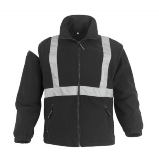 Jacheta de iarna 4 in 1, dungi reflectorizante, negru