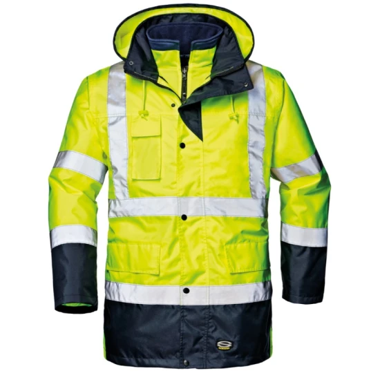 Jacheta HiVis 4 in 1 impermeabila, galben-bleumarin