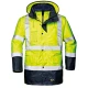 Jacheta HiVis 4 in 1 premium, impermeabila, galben-bleumarin