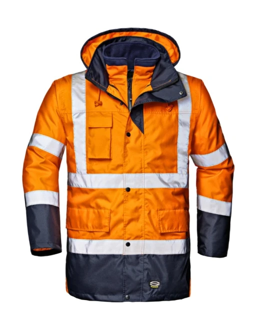 Jacheta HiVis 4 in 1 premium, impermeabila, portocaliu-bleumarin Jacheta HiVis 4 in 1 premium, impermeabila, portocaliu-bleumarin